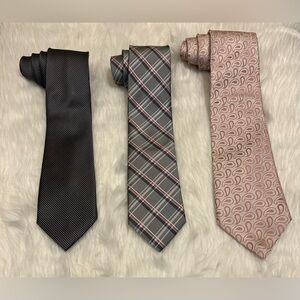 Michael Kors Bundle Elegant Men's Tie Set - Black, Gray, Pink